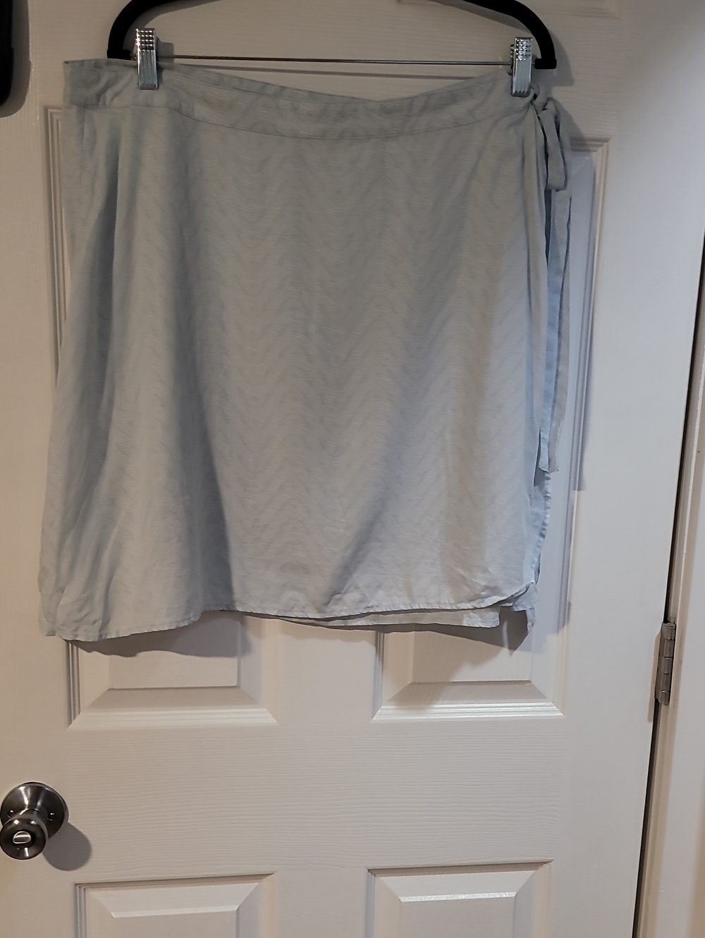 Patagonia Pale Blue Wrap Mini Skirt with Side Tie
